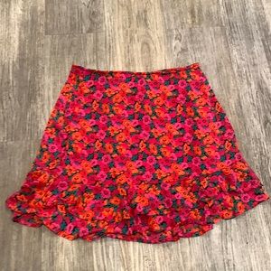 Floral ruffle skirt